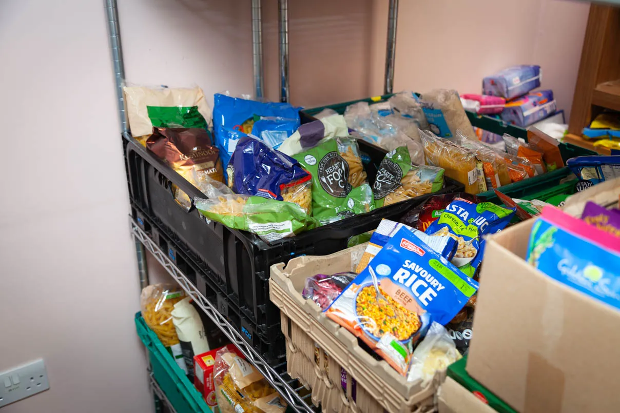 Gatley foodbank stocked with household products donated to the foodbank charity