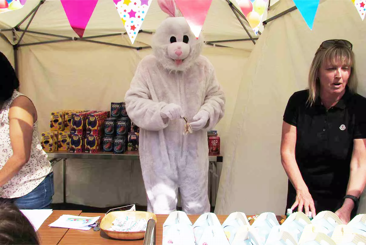 Easter Bunny at lunch