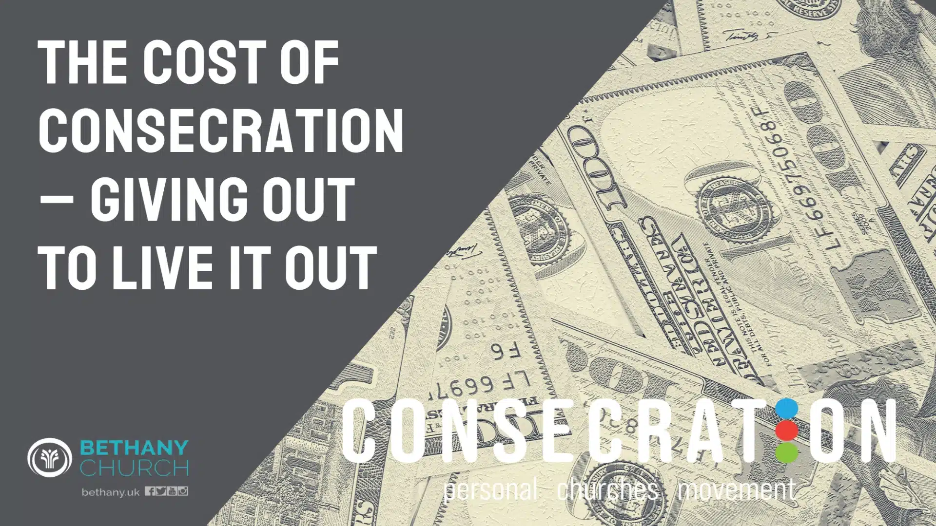 The Cost of Consecration – Giving Out to Live It Out | Bethany Church ...